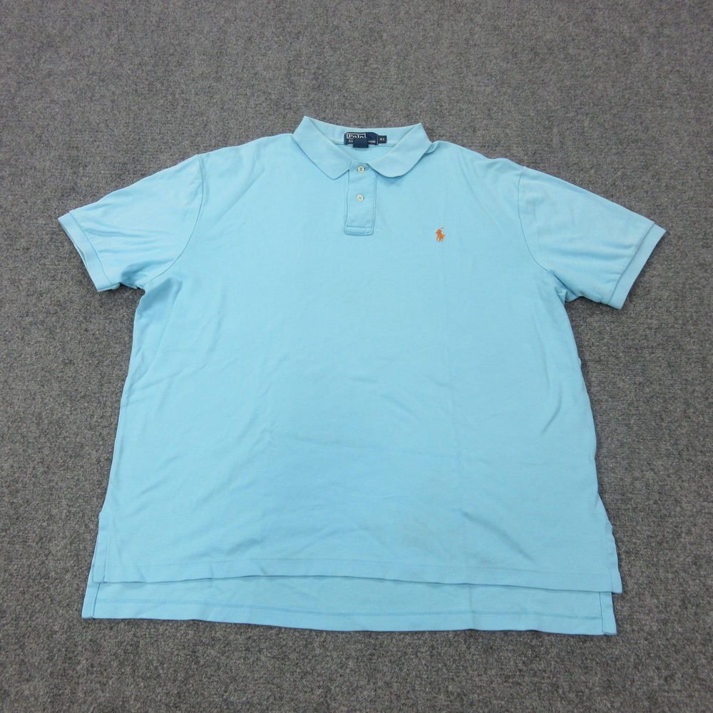 Vintage Polo By Ralph Lauren Polo Shirt Mens XL Blue 100% Cotton Pony Logo Knit